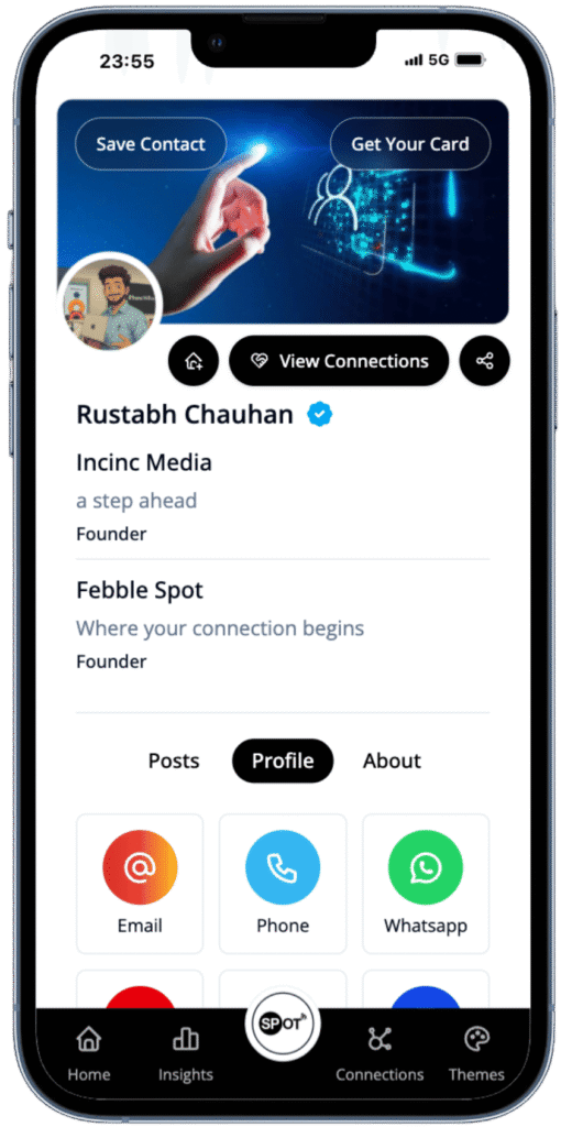 Febble Spot Card | A product by Incinc Media | Rustabh Chauhan | Smart Digital Business Card